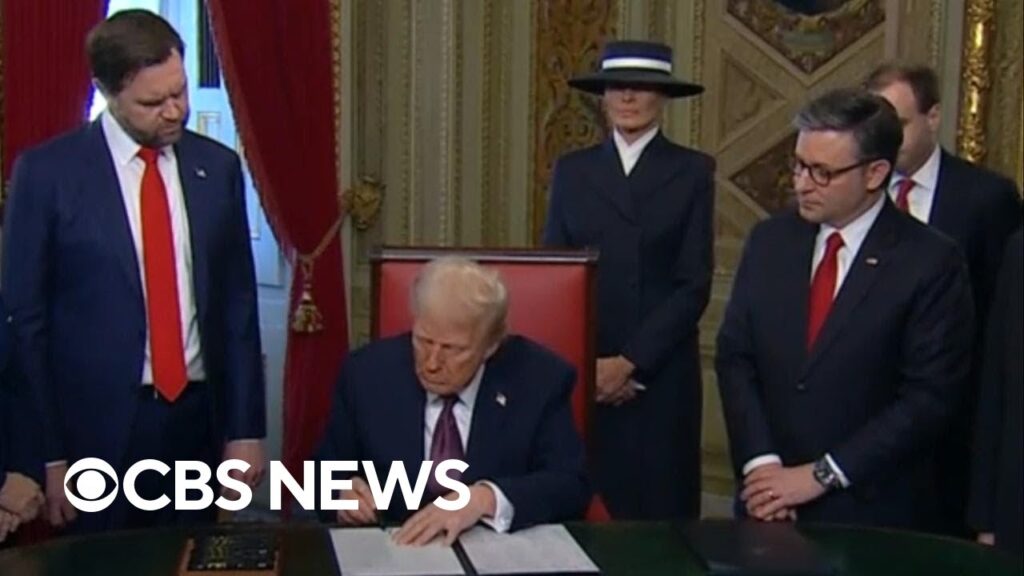 Trump signs executive orders after inauguration