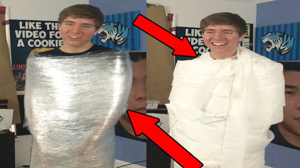 100 LAYERS OF SARAN WRAP + TOILET PAPER!!