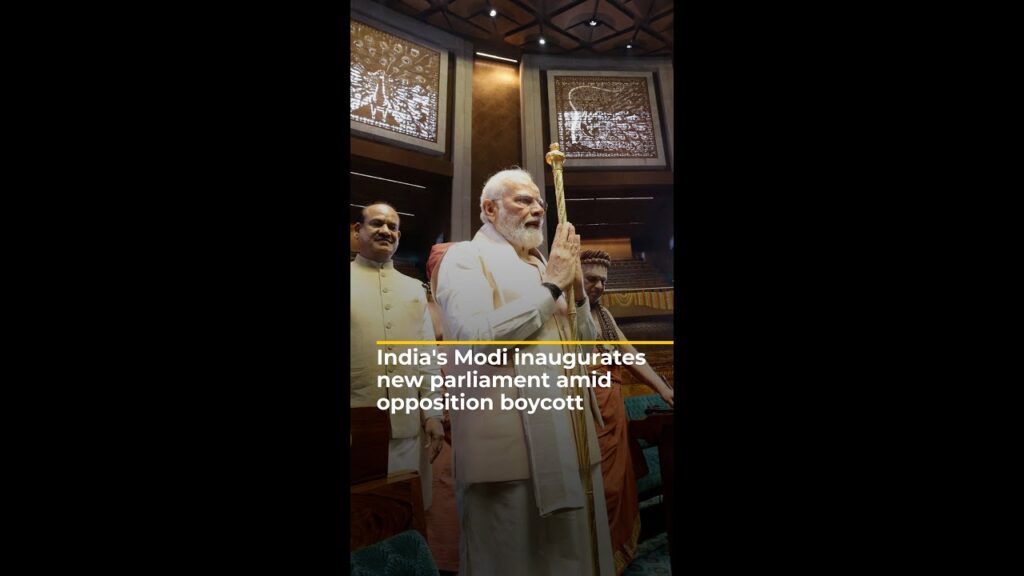 India’s Modi inaugurates new parliament amid opposition boycott | AJ #shorts