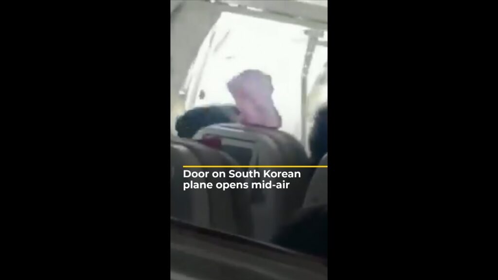 Door on South Korean passenger plane opens mid-air | AJ #shorts