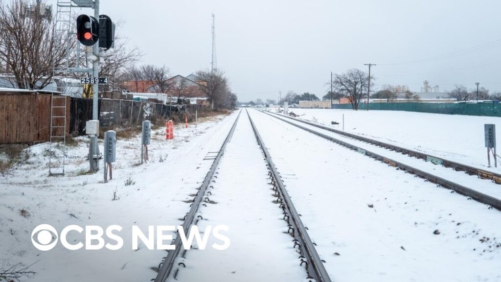 Texas and Virginia region covered in snow and sleet