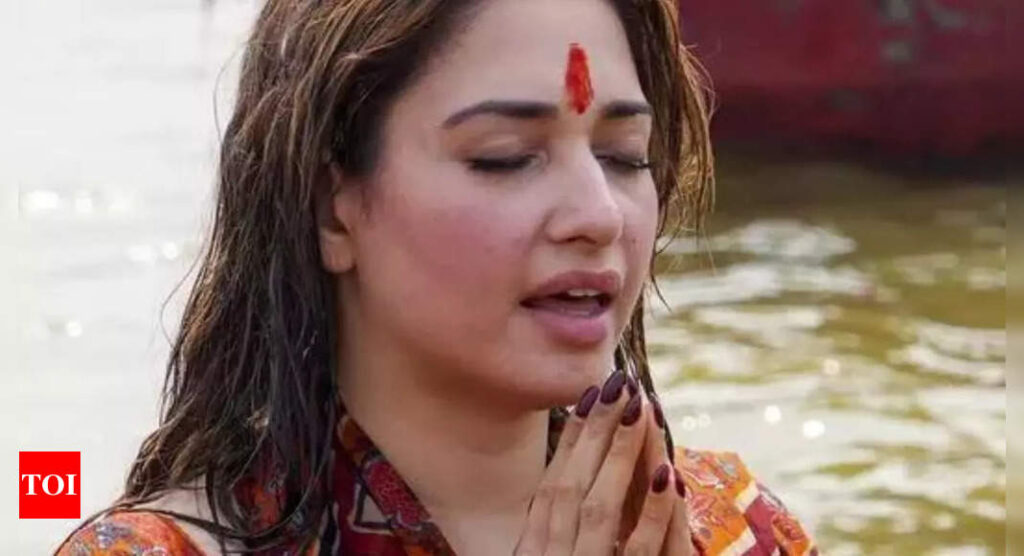 Tamannaah Bhatia ‘feels the power of spirituality’ as she takes a holy dip at the Maha Kumbh | Hindi Movie News