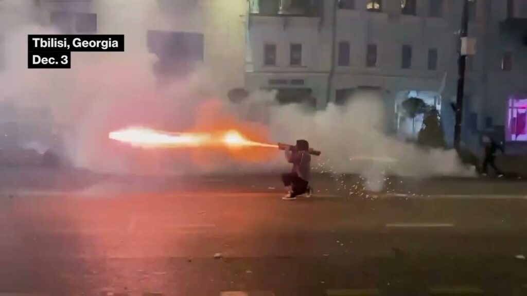 Protesters Launch Fireworks at Police in Georgia