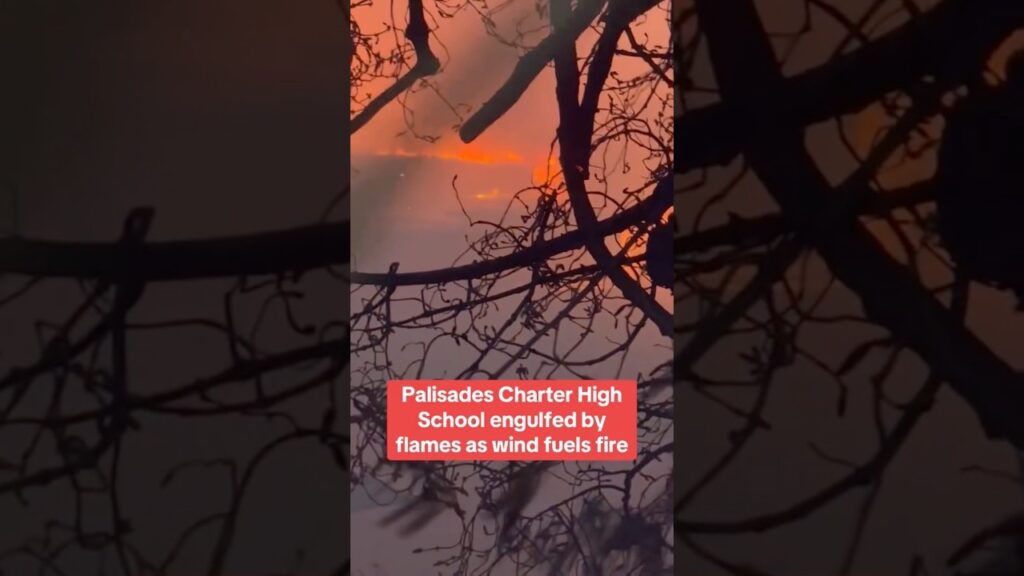 Palisades Charter High School engulfed by flames #shorts