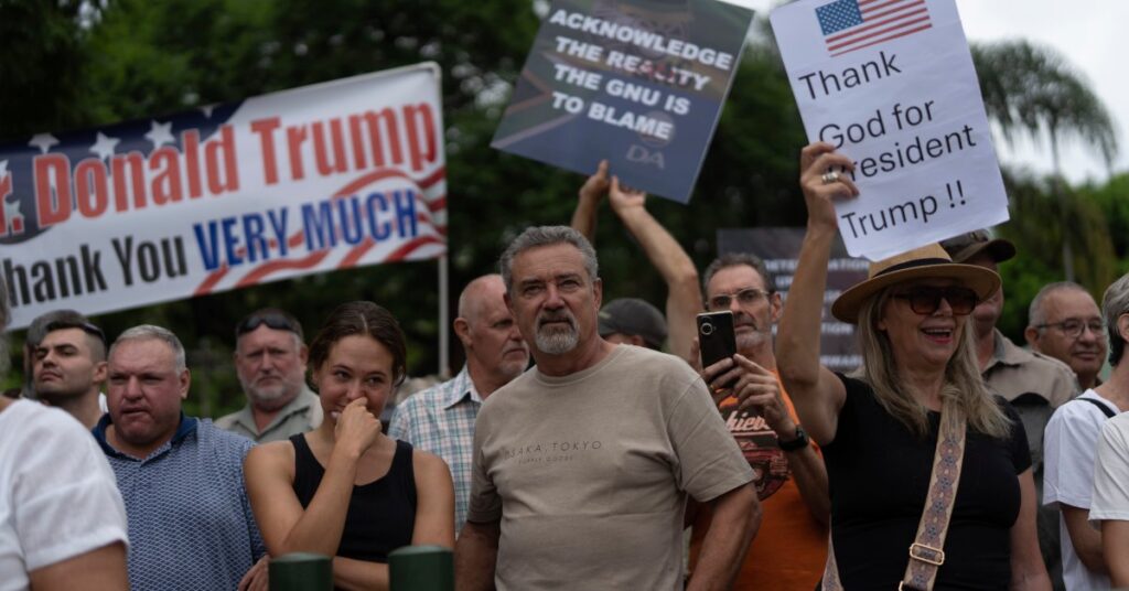 White South Africans Gather in Support of President Trump