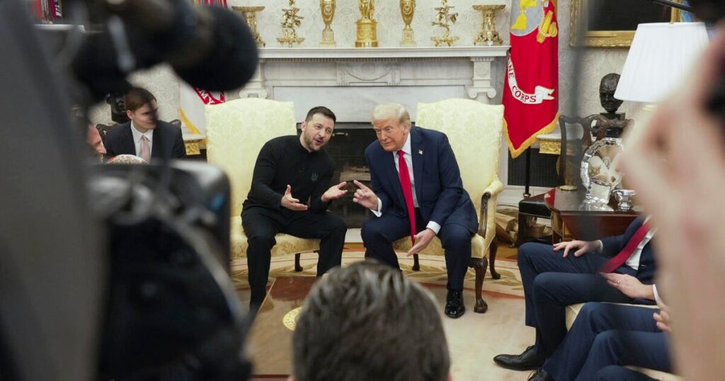 Watch Zelenskyy and Trump’s tense meeting in Oval Office to discuss Ukraine minerals deal