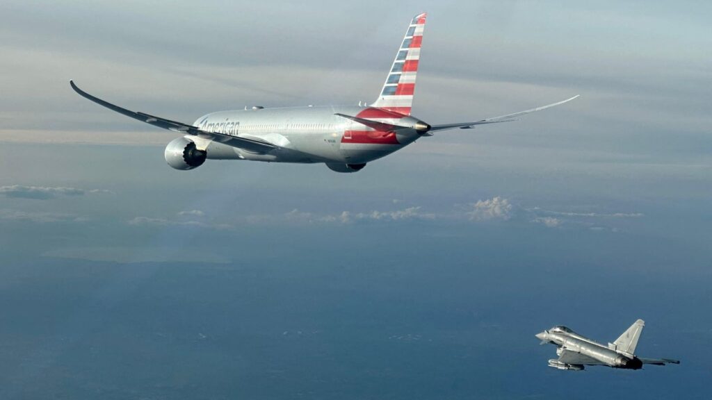 Diverted American Airlines flight escorted by Italian fighter jets after ‘bomb threat’ | US News