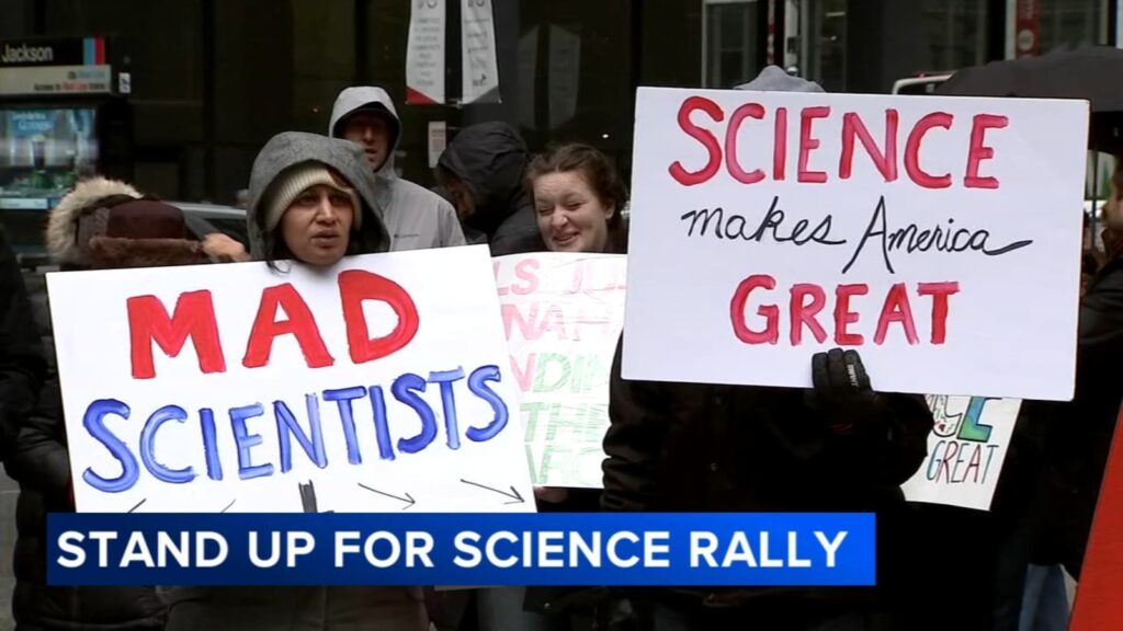 ‘Stand Up for Science’ rally: Protesters in Federal Plaza, Chicago oppose Trump administration, federal research funding cuts