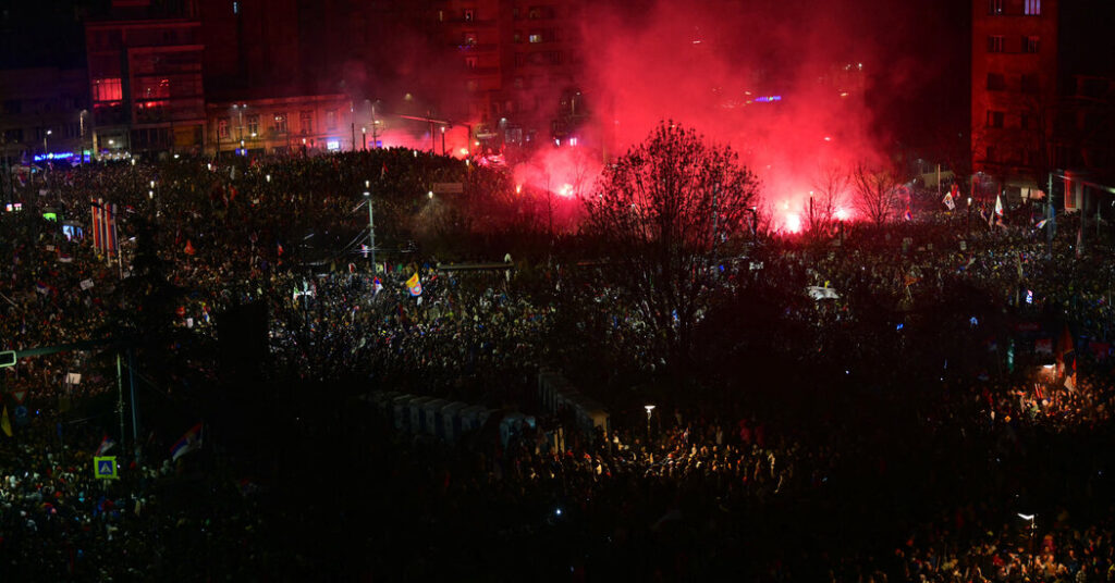 Protest Against Serbian Leader Draws Over 100,000 in Biggest Crowd Yet