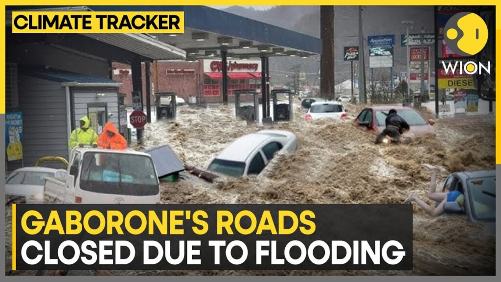 Drone Video Shows Extensive Flooding in Gaborone | WION Climate Tracker | WION News