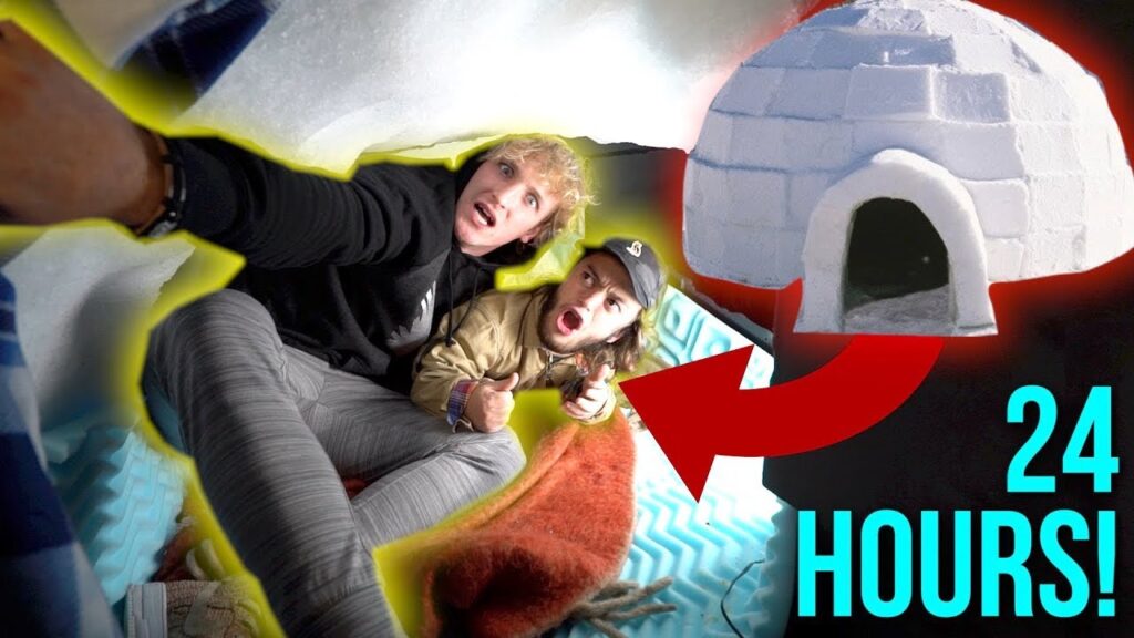 24-HOUR OVERNIGHT CHALLENGE INSIDE AN IGLOO! **disaster**