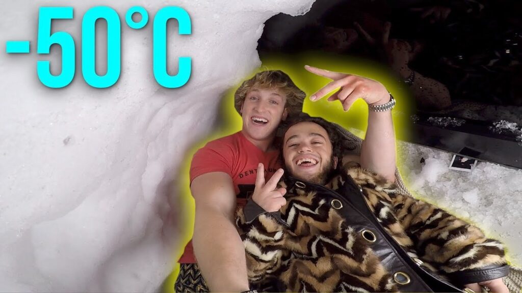 LIVING INSIDE A HOMEMADE IGLOO! **snow fort**