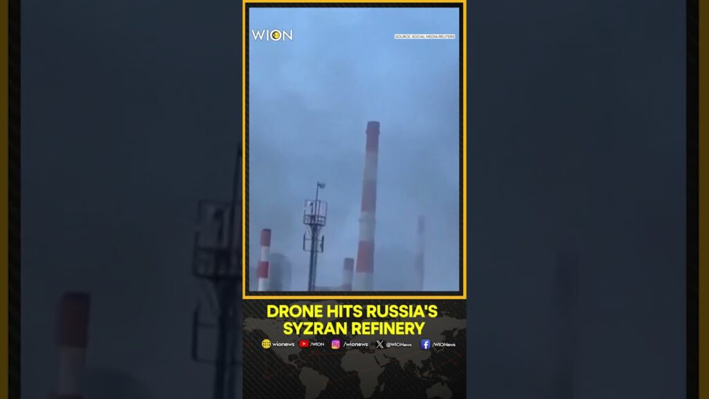 Fire In Russia’s Syzran Oil Refinery Following Drone Attack | WION Shorts