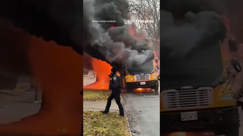 Driver saves 15 kids from burning bus