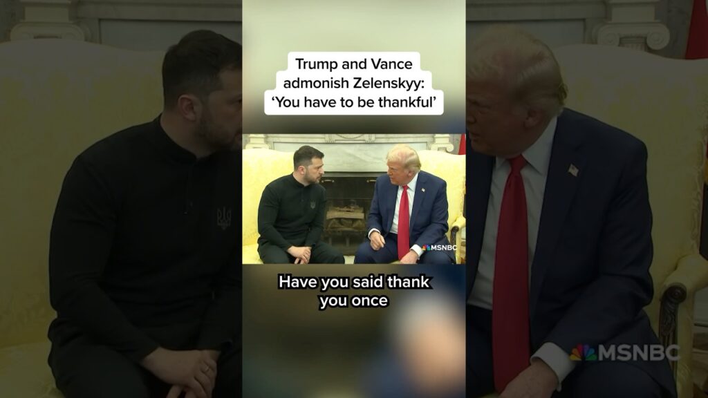 Trump and Vance admonish Zelenskyy: ‘You have to be thankful’