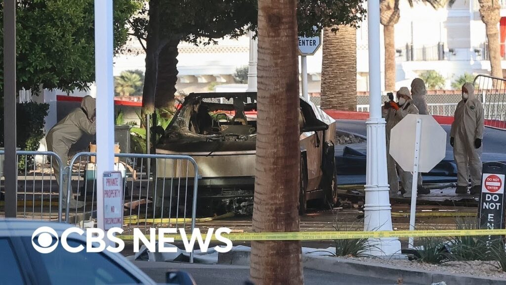 Las Vegas police give details about Tesla Cybertruck explosion outside Trump hotel | full video