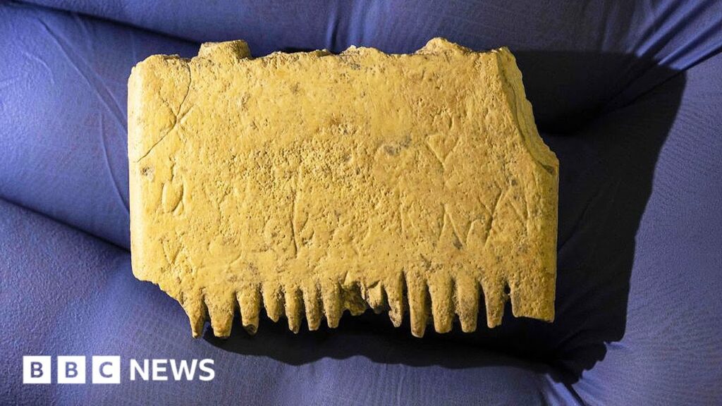 Archaeologists discover oldest known sentence in first alphabet – BBC News