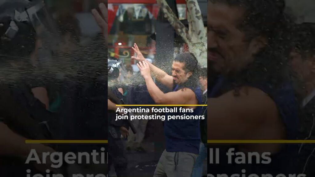 Argentina football fans join pensioners facing protest crackdown | AJ #shorts