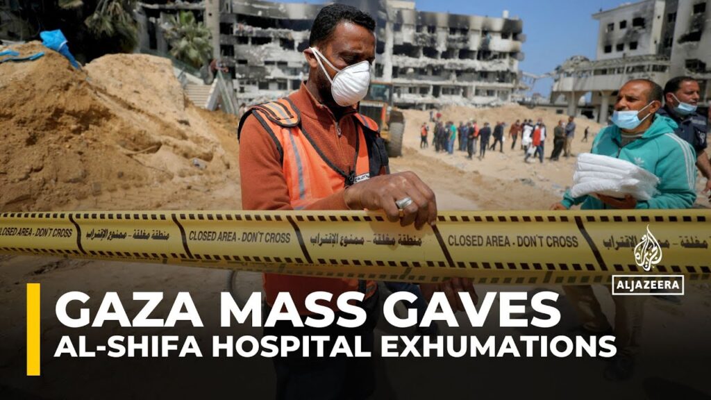 Palestinians resume search for buried bodies at Gaza’s al-Shifa Hospital