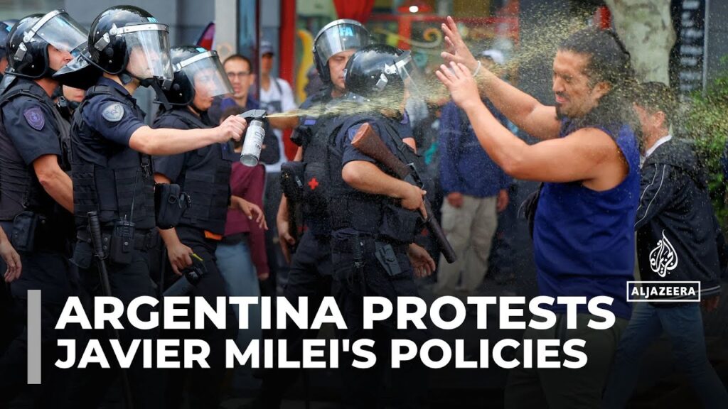 Football fans join anti-Milei protests in Buenos Aires, leading to violent clashes with police