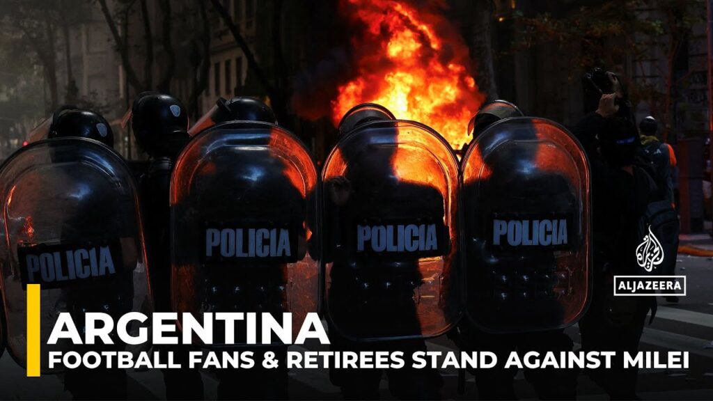 Football fans unite with retirees in protest against Milei’s policies in Buenos Aires