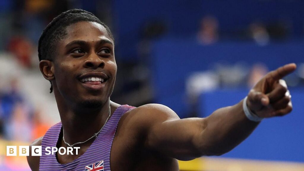 European Athletics Indoor Championships: GB’s Jeremiah Azu claims 60m gold as Andrew Robertson wins bronze