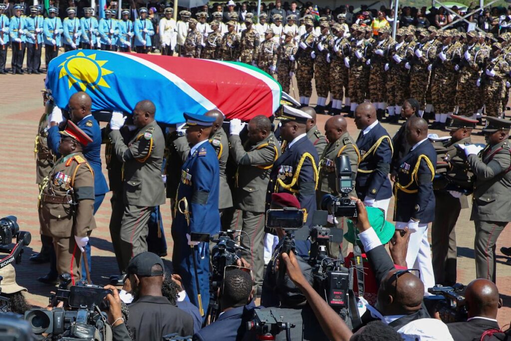 Namibian founding president Sam Nujoma is laid to rest and praised as the last African liberator