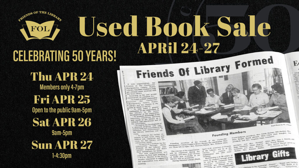 Friends of the Clarksville Montgomery County Public Library to Hold 50th Annual Used Book Sale – Clarksville Online