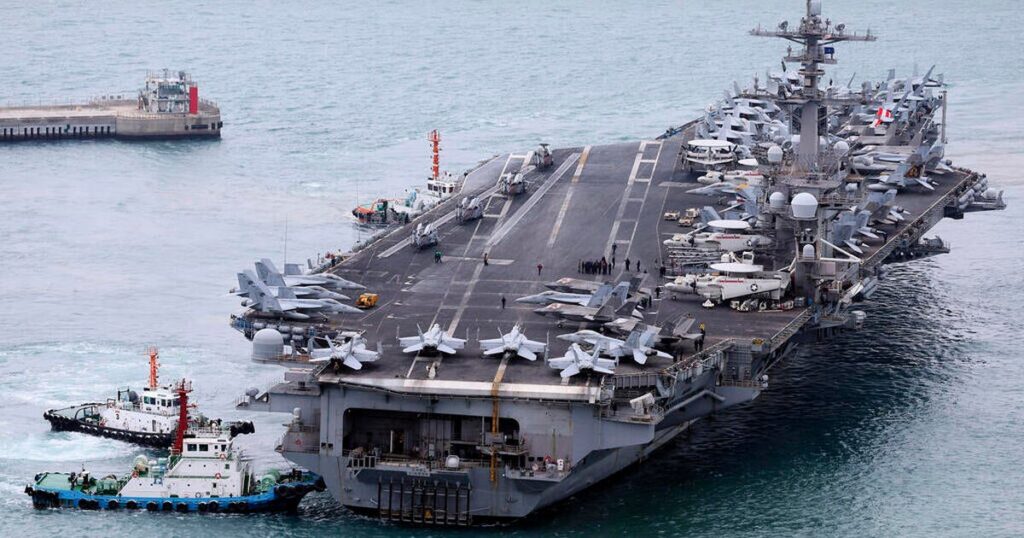 U.S. aircraft carrier arrives in South Korea in show of force after North Korea missile test