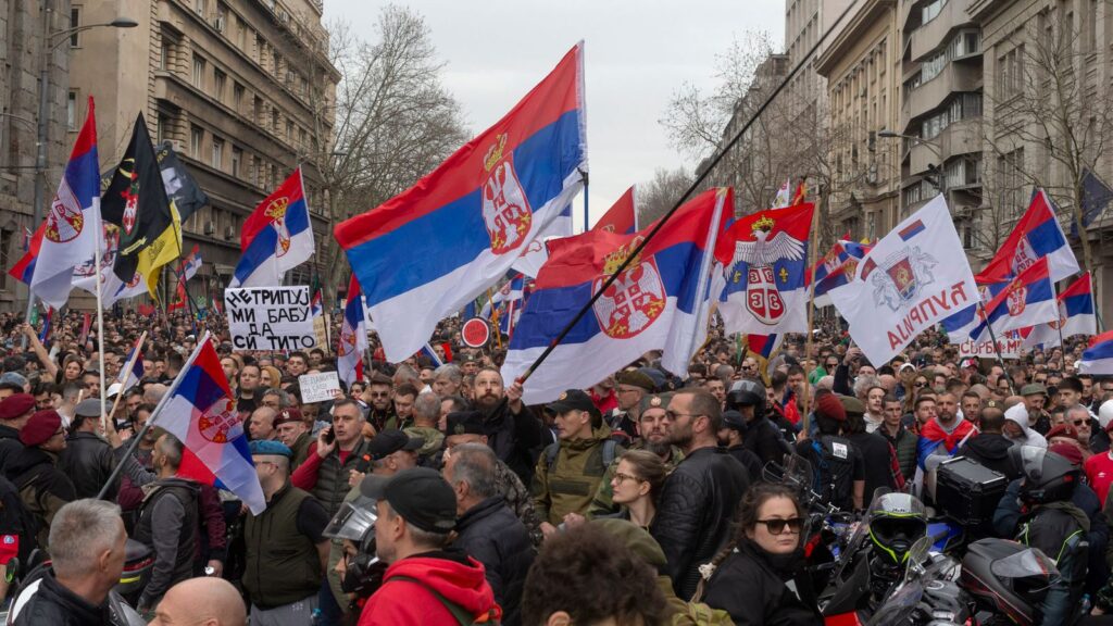 Tens of thousands rally against Serbian government in biggest challenge yet to president’s rule | World News