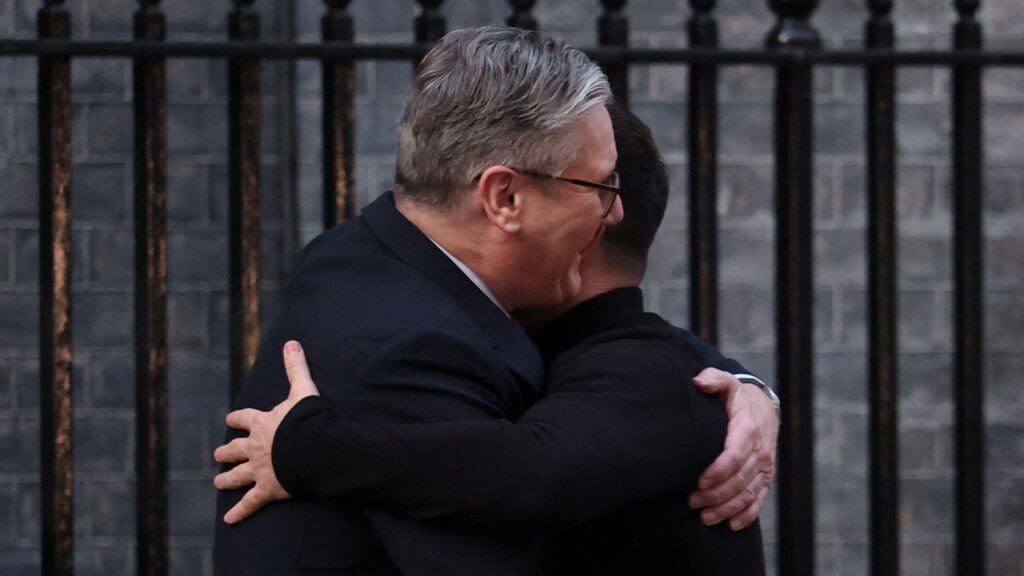 Starmer hugs Zelenskyy ahead of crisis talks at No 10 | World News