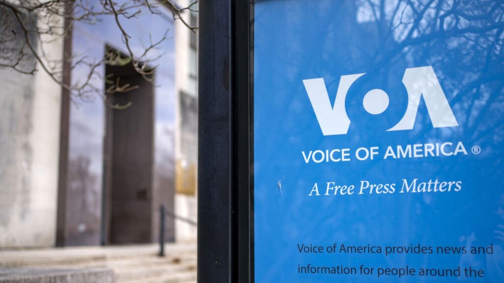 Voice of America staff sue Kari Lake and Trump administration : NPR