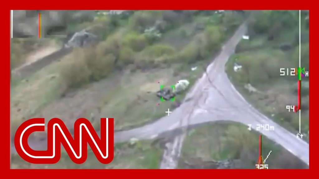 Video shows ‘kamikaze’ drone’s POV moments before striking Russian tank