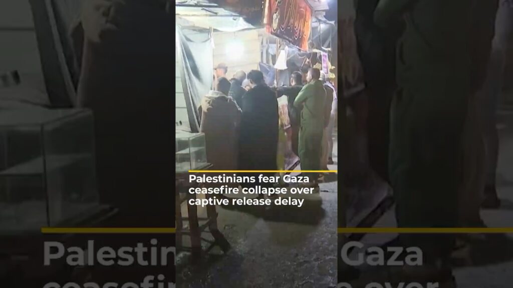 Palestinians fear Gaza ceasefire collapse over captive release delay | AJ #shorts