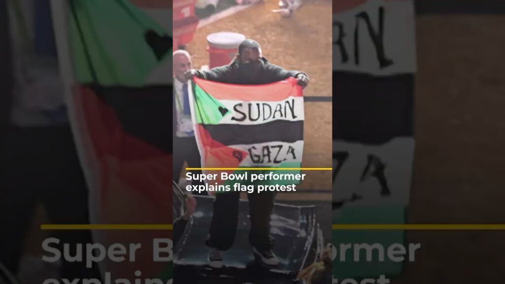Super Bowl performer explains Palestine-Sudan flag protest | AJ#shorts