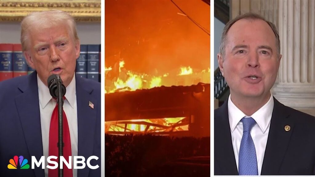 ‘I’m glad he’s going’: Sen. Schiff on Trump’s visit to areas hit by wildfires