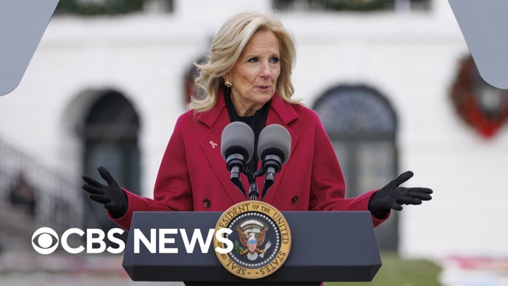 First lady Jill Biden gives holiday message day after president pardons son | full video
