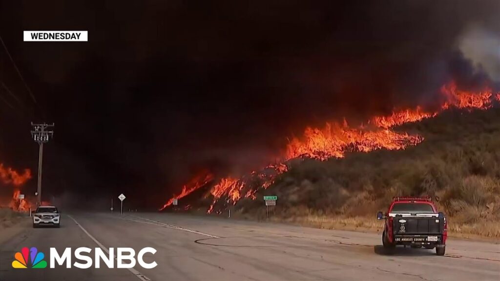 ‘An entire region on edge’ as Hughes fire erupts in southern California