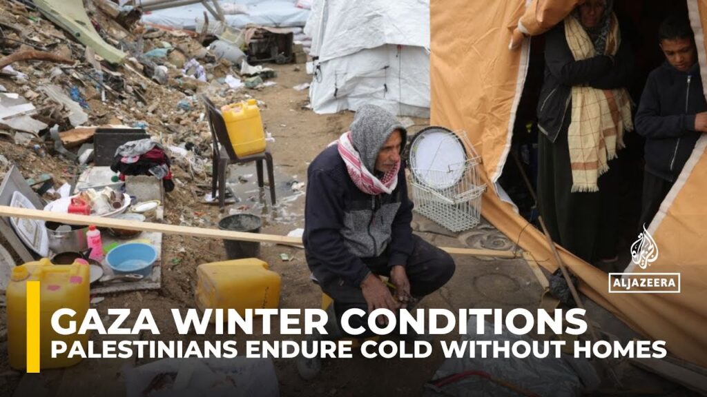 Thousands in Gaza struggle in tents amid cold, stormy weather