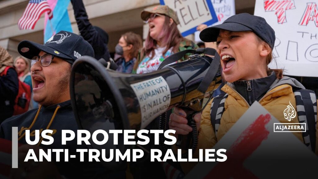Thousands protest against Trump and his policies across the US
