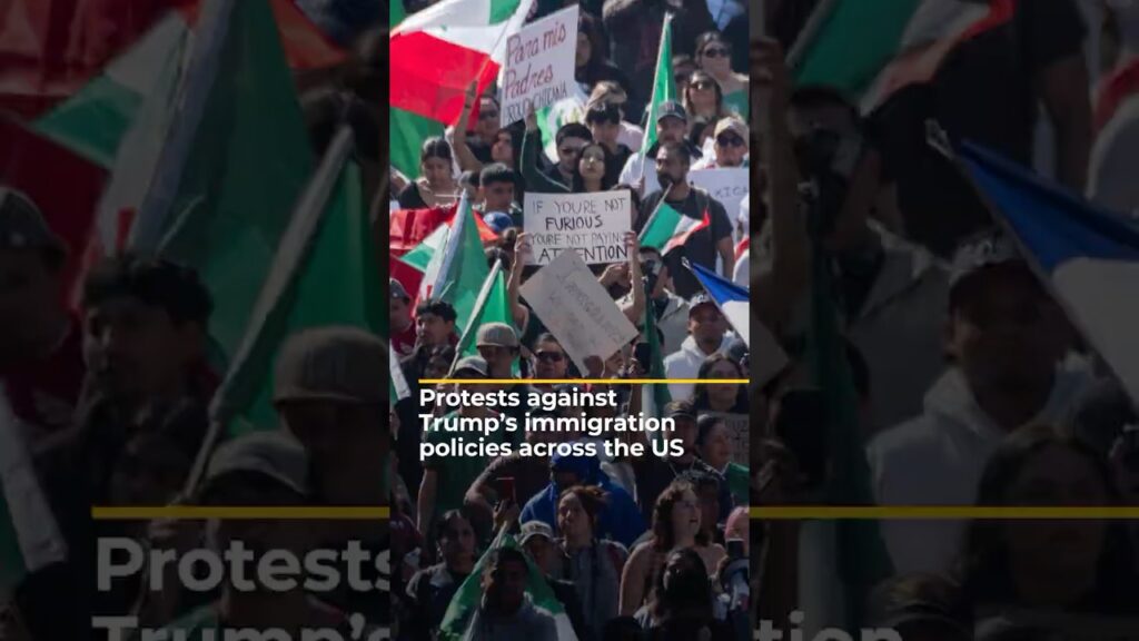Protests across US cities against Trump’s anti-migrant crackdown | AJ#shorts