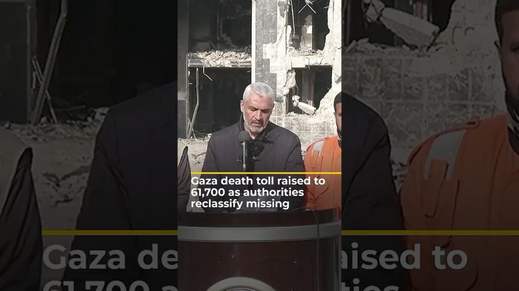 Gaza authorities revise war death toll to 61,700 | AJ #shorts