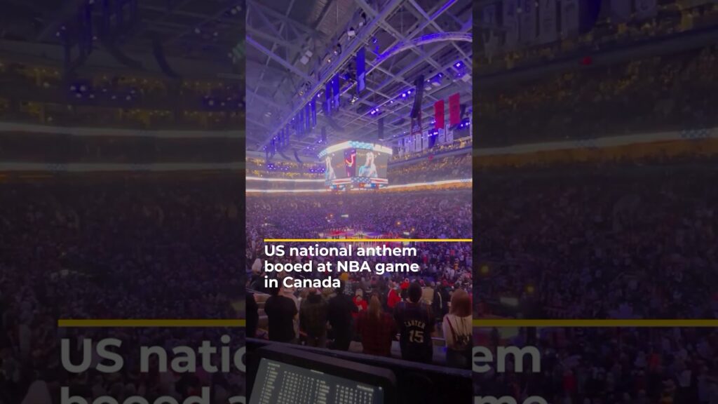 US national anthem booed at NBA game in Canada | AJ #shorts