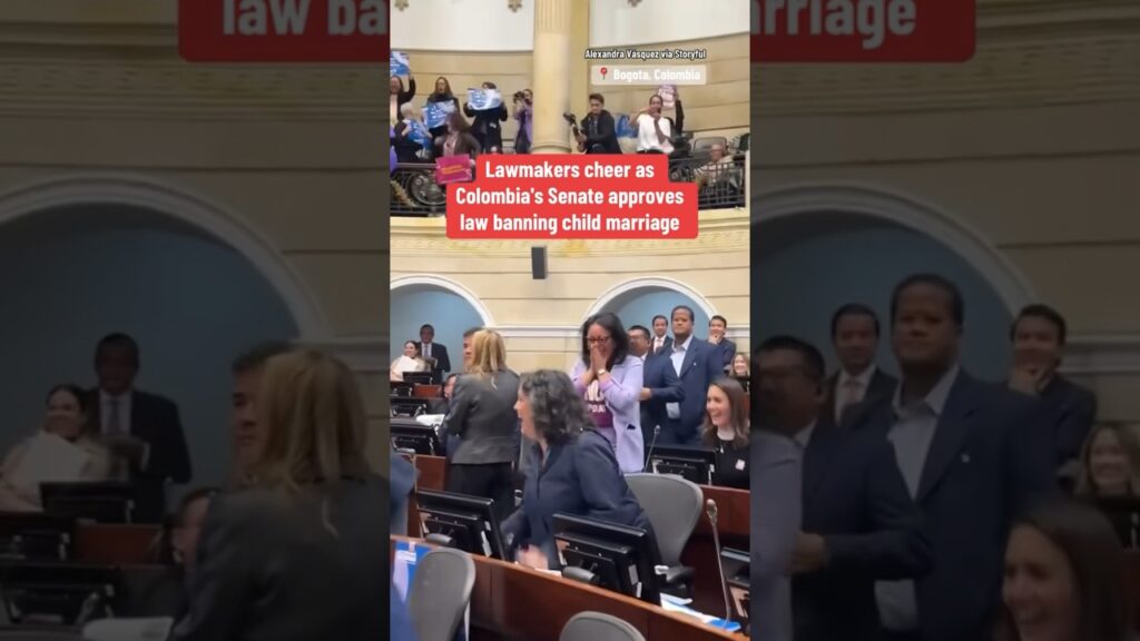 Lawmakers cheer as Colombia’s Senate approves law banning child marriage #shorts