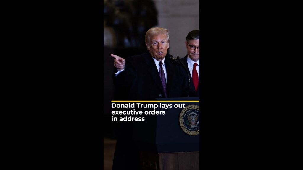Donald Trump lays out executive orders in address | AJ #shorts