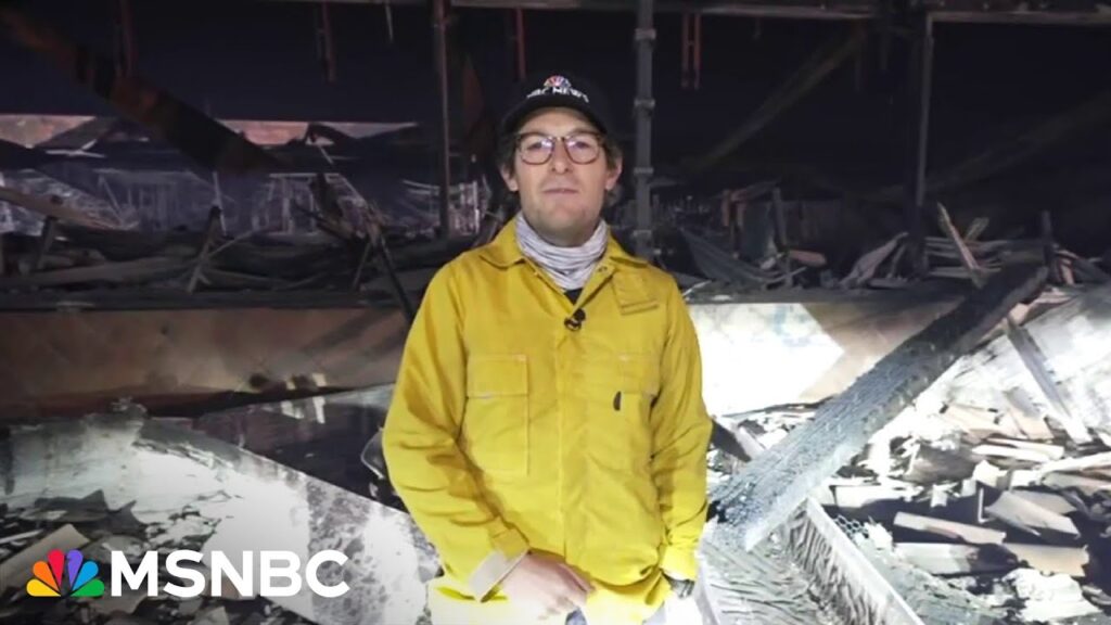 ‘It’s awful’: Jacob Soboroff stands on site of grocery store scorched by wildfires