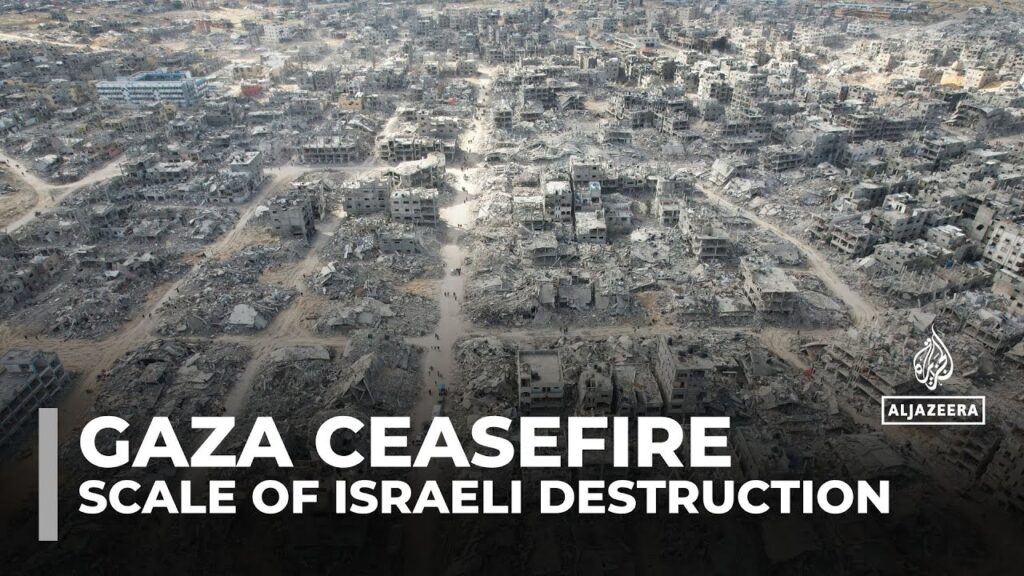 Drone footage shows Gaza in ruins after 15 months of war
