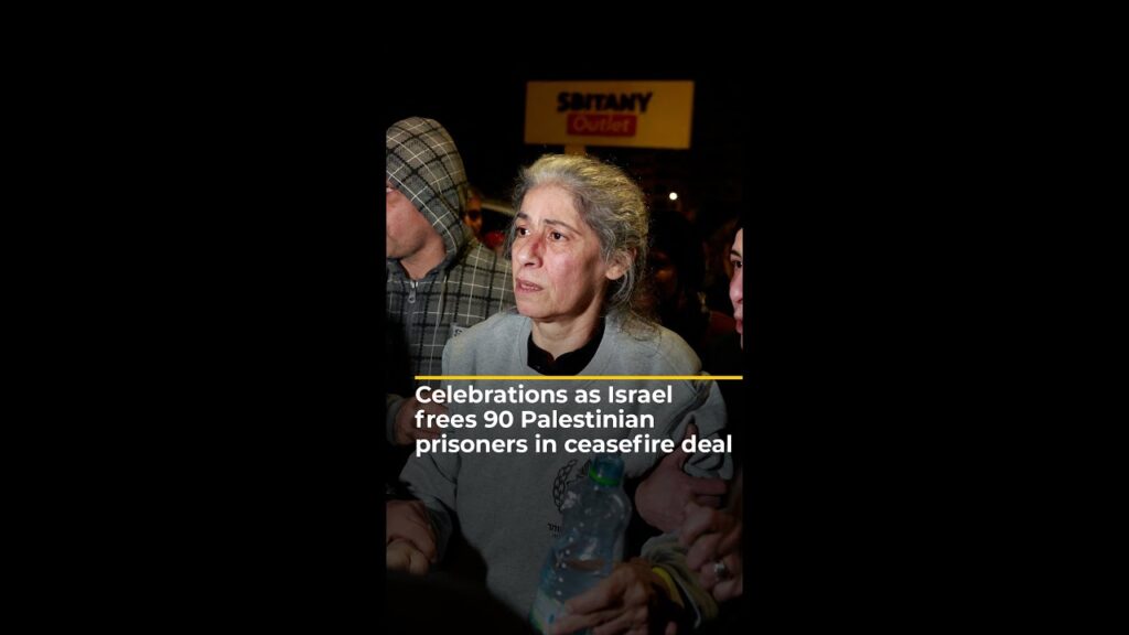 90 Palestinian prisoners freed under Gaza ceasefire deal | AJ #shorts