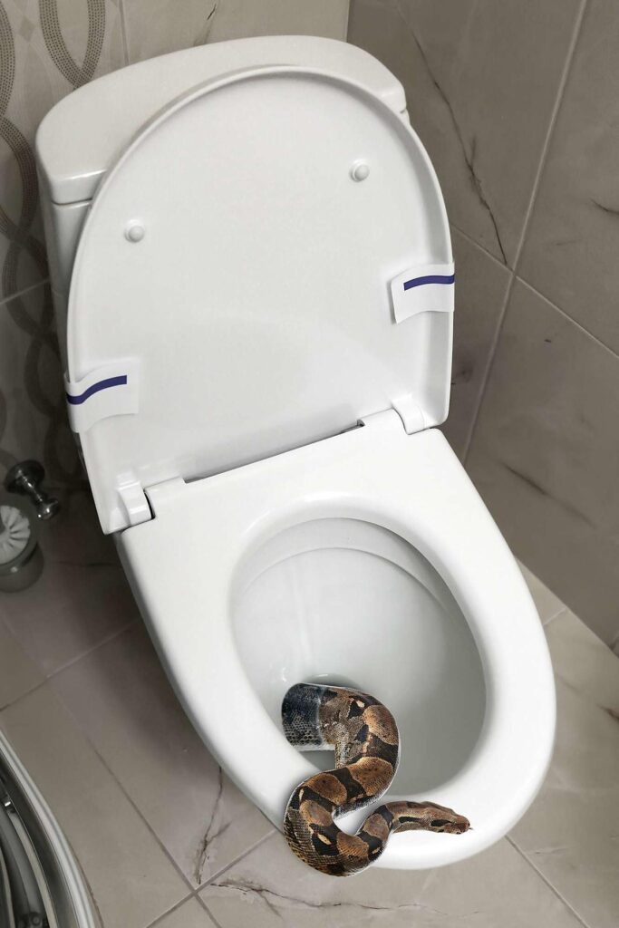 Homeowners Wake Up at 2 A.M. to Discover Snake Slipping into Sewage Pipes — and Have to Force the Reptile Through Their Toilet