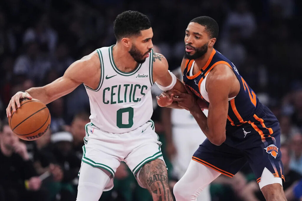 Jayson Tatum carried off floor, placed in wheelchair late in Celtics’ Game 4 loss to Knicks